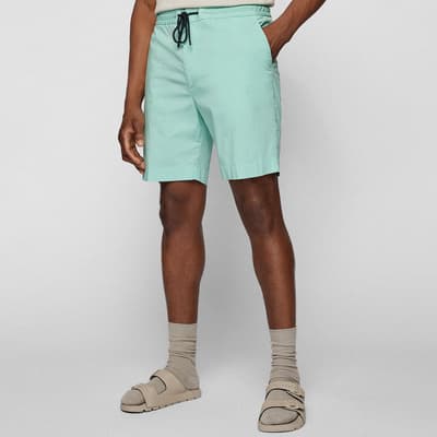 Turquoise Banks Cotton Blend Shorts