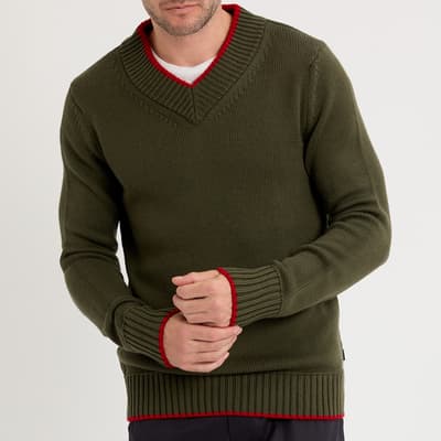 Green Marzio V-Neck Jumper