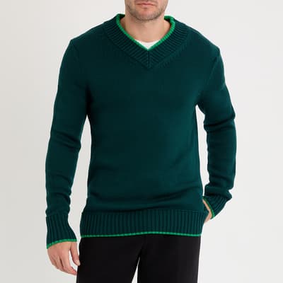 Green Marzio V-Neck Jumper