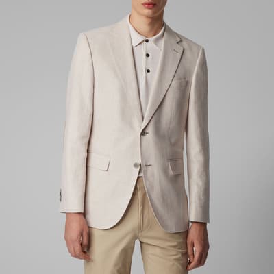 Cream Jestor Linen Blend Blazer