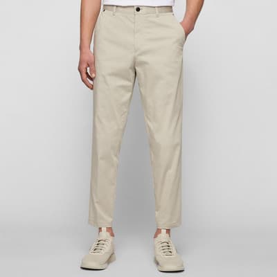 Sand Perin Relaxed Cotton Blend Trousers