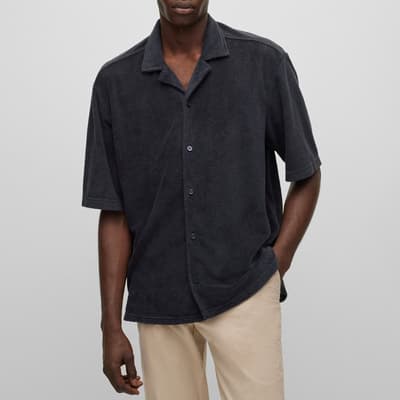 Black Lars Textured Cotton Blend Shirt