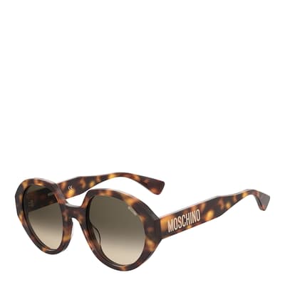 Havana 2 Round Geometrical Sunglasses 53mm