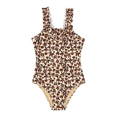 Multi  Girls One Piece Swimsuit Turtles Leopard