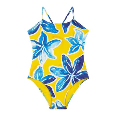 Yellow & Blue  Girls One Piece Swimsuit Raiatea