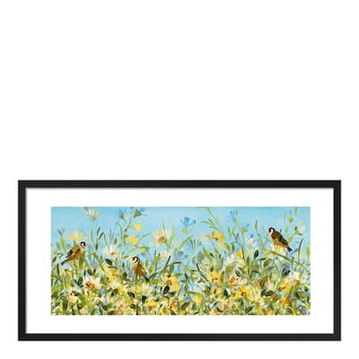 Garden Goldfinches Framed Print, 30cm x 60cm