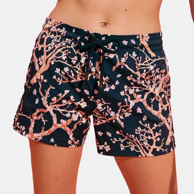 Navy Printed Fabya Short