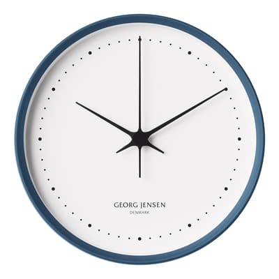 Henning Koppel Clock Blue & White, 22cm