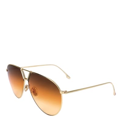 Gold, Brown Aviator Sunglasses 64mm
