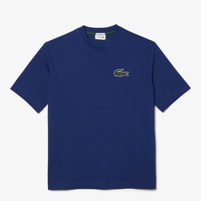 Dark Blue Crew Neck Cotton T-Shirt