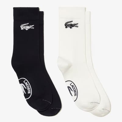 2-Pack Navy/White Cotton Blend Socks