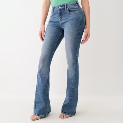Mid Blue Joey Flare Stretch Jeans