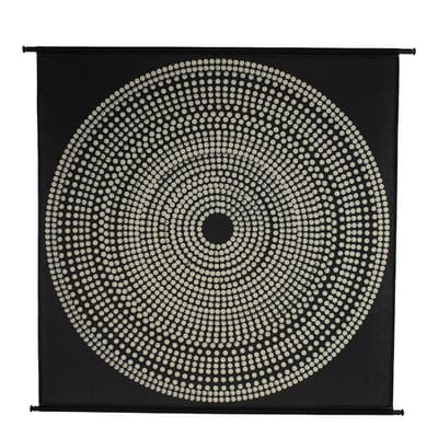 Wall Hanging Circles Polyester Black 146x134cm