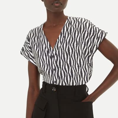 Black/White Optical Rope Nicola Shirt
