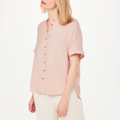 Pink Maisie Shirred Sleeve Blouse