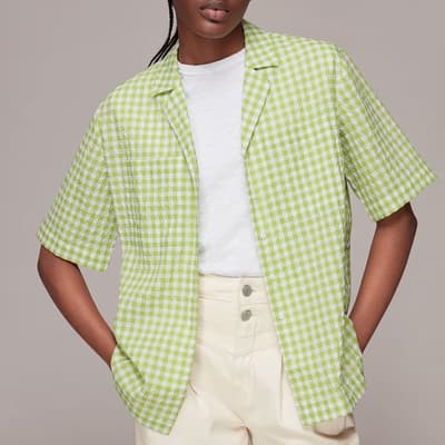 Green Grace Gingham Bowling Shirt