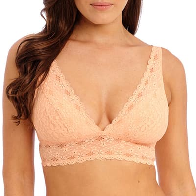 Apricot  Halo Lace Soft Cup Bra