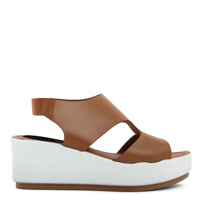 Brown Open Toe Platform Sandals