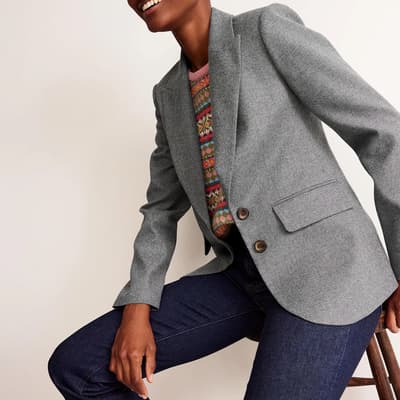 Grey Marylebone Wool Blend Blazer