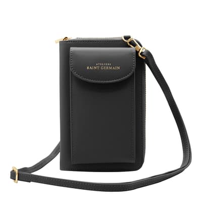 Black Wallet Smartphone Crossbody Bag -