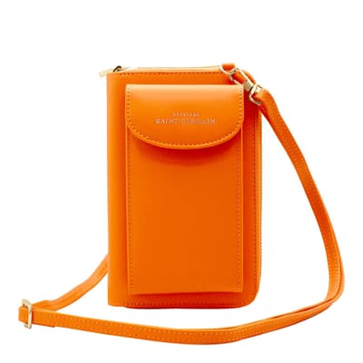 Orange Wallet Smartphone Crossbody Bag -  