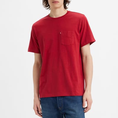 Red Classic Pocket Cotton T-Shirt