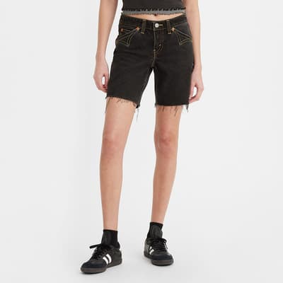 Black Noughties Stretch Shorts