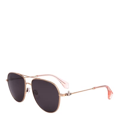Rose Gold Aviator Sunglasses 56mm