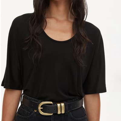 Black Cevina Round Neck T-Shirt 