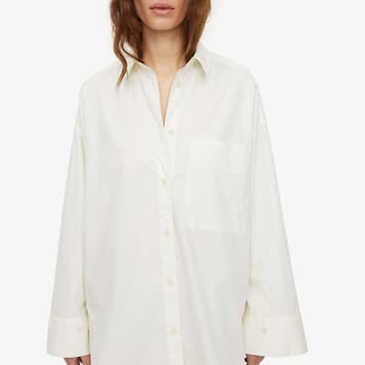 Ecru Organic Cotton Derris Button Shirt