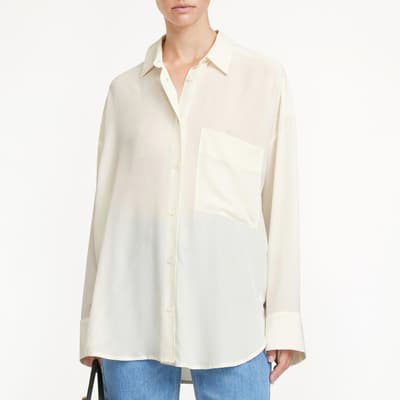 White Derris Silk Oversized Shirt