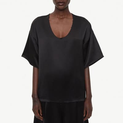 Black Pilavis Short Sleeve Top