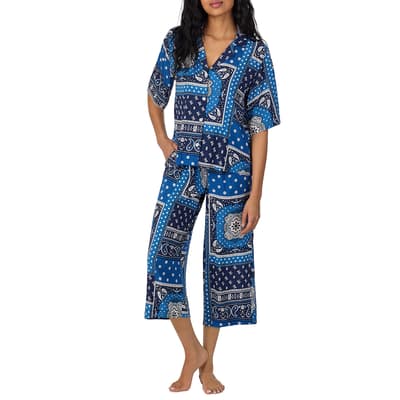Blue Cropped Pyjama Set