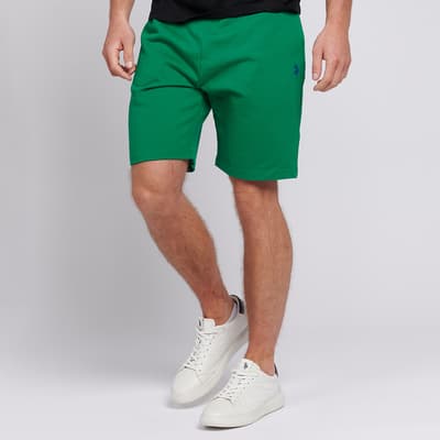 Green Cotton Sweat Shorts