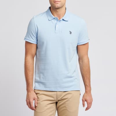 Light Blue Pique Cotton Polo Shirt