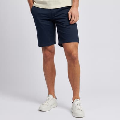 Navy Classic Cotton Blend Chino Shorts