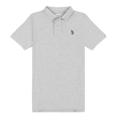 Boy's Grey Pique Cotton Polo Shirt