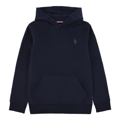 Boy's Navy Cotton Blend Hoodie