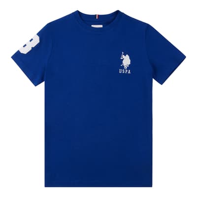 Boy's Royal Blue Player Cotton T-Shirt