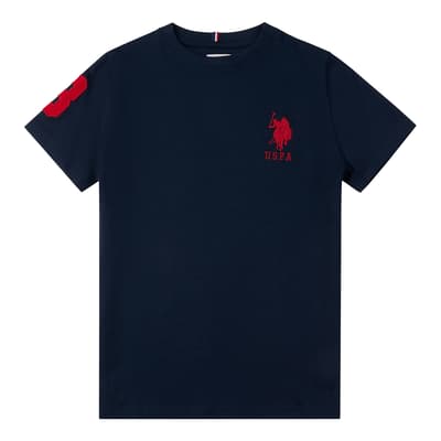 Boy's Navy Player Cotton T-Shirt