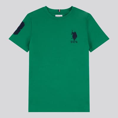 Boy's Green Player Cotton T-Shirt