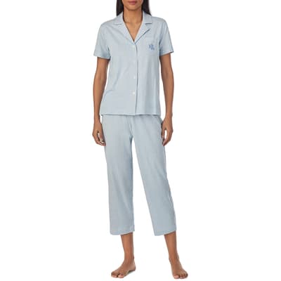 Blue Stripe Capri Pyjama Set