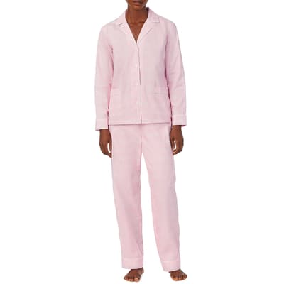 Pink Check Long Sleeve Pyjama Set