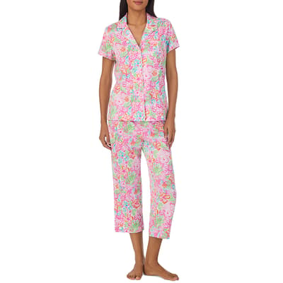 Multi Floral Capri Pyjama Set