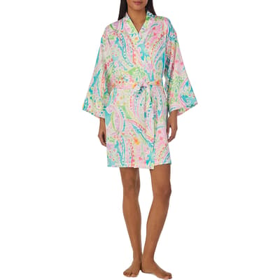 Multi Paisley Short Robe