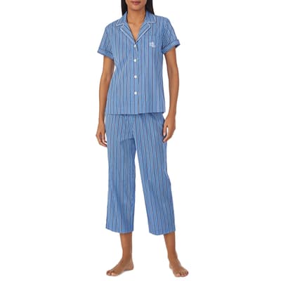 Blue Stripe Capri Pyjama Set