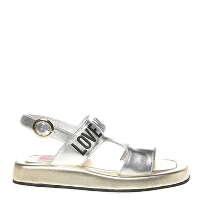 Silver Platinum Platform Sandals