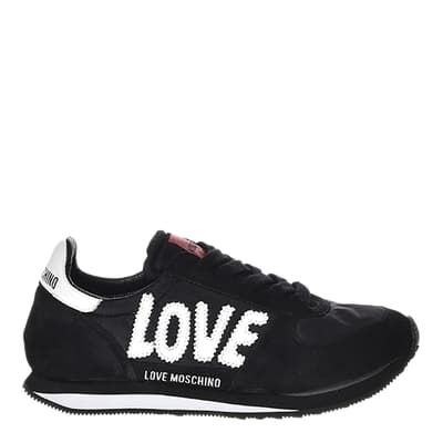 Black Embroidered Logo Trainers