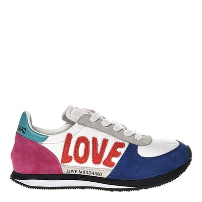 Blue/Pink Multi Embroidered Logo Trainers