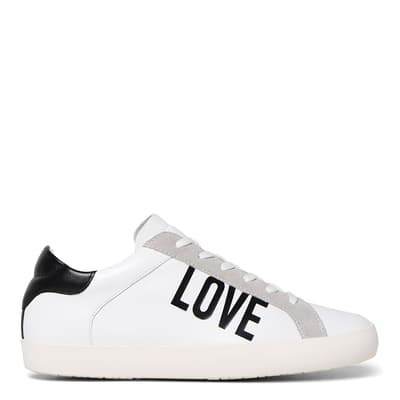 White/Grey LOVE Leather Trainers